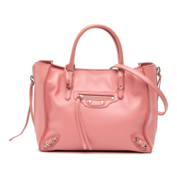 Balenciaga B Balenciaga Pink Calf Leather Mini Papier A4 Zip Around Tote Italy