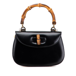 Gucci B Gucci Black Calf Leather skin Bamboo Night Italy