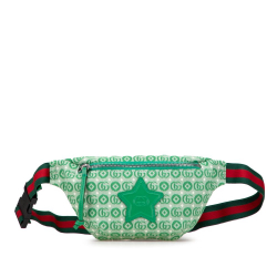 Gucci AB Gucci Green Canvas Fabric Kids GG Star Belt Bag Italy