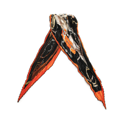 Hermès A Hermès Black Silk Fabric Projets Carres Plisse Scarf France