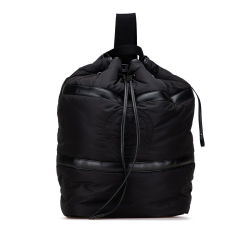 Saint Laurent B Saint Laurent Black Nylon Fabric Rive Gauche Drawstring Backpack Italy