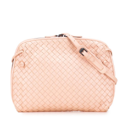 Bottega Veneta B Bottega Veneta Pink Light Pink Nappa Leather Leather Nappa Intrecciato Nodini Crossbody Italy