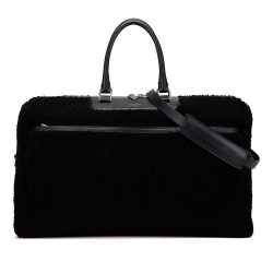 Saint Laurent B Saint Laurent Black Fur Natural Material Shearling Travel Bag Italy