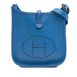 Hermès AB Hermès Blue Calf Leather Epsom Evelyne TPM France