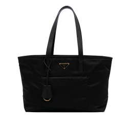 Prada AB Prada Black Nylon Fabric Medium Saffiano Trimmed Re Re Edition 1978 Tote Italy