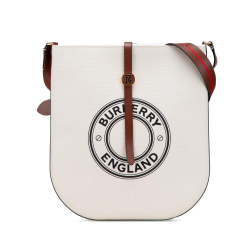 Burberry AB Burberry Brown Light Beige Canvas Fabric Printed Logo Anne Crossbody Italy