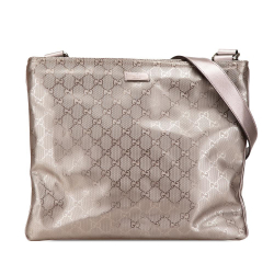 Gucci AB Gucci Gold Light Gold Coated Canvas Fabric GG Imprime Crossbody Italy
