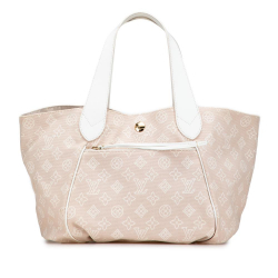 Louis Vuitton B Louis Vuitton Brown Beige with White Canvas Fabric Monogram Cabas Ipanema PM France