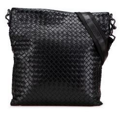 Bottega Veneta B Bottega Veneta Black Nappa Leather Leather Nappa Intrecciato VN Crossbody Italy