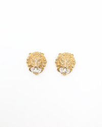 Gucci Lion Rhinestone Clip-on Earrings