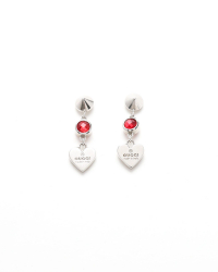 Gucci Dangling Silver Heart Earrings