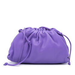 Bottega Veneta AB Bottega Veneta Purple Lambskin Leather Leather Lambskin The Mini Pouch Crossbody Italy