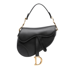 Christian Dior AB Dior Black Calf Leather Mini Smooth skin Saddle Bag Italy