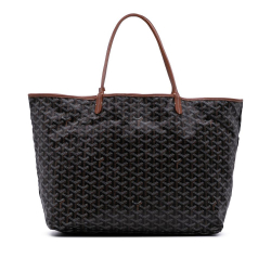 Goyard B Goyard Black Coated Canvas Fabric Goyardine Saint Louis GM France