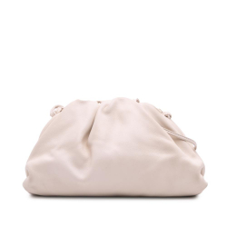 Bottega Veneta AB Bottega Veneta White Ivory Lambskin Leather Leather Lambskin The Mini Pouch Crossbody Italy
