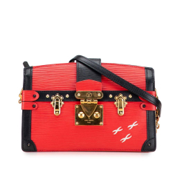 Louis Vuitton B Louis Vuitton Red with Black Epi Leather Leather Epi Trunk Clutch France