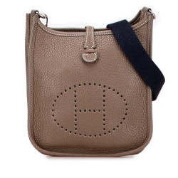 Hermès AB Hermès Brown Taupe Calf Leather Clemence Evelyne TPM France