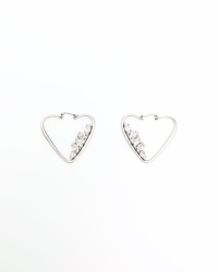 Saint Laurent Rhinestone Heart Hoop Earrings