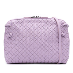 Bottega Veneta B Bottega Veneta Purple Light Purple Nappa Leather Leather Nappa Intrecciato Nodini Crossbody Italy