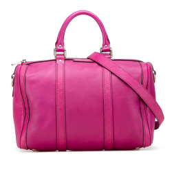 Gucci B Gucci Pink Dark Pink Calf Leather skin Joy Boston Bag Italy