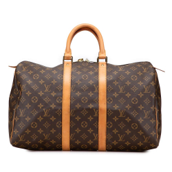 Louis Vuitton B Louis Vuitton Brown Monogram Canvas Fabric Monogram Keepall 45 France