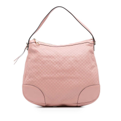 Gucci AB Gucci Pink Calf Leather Large Microguccissima Bree Shoulder Bag Italy