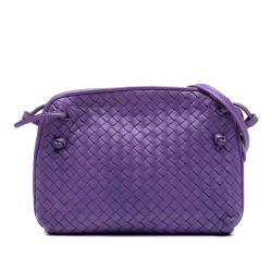 Bottega Veneta B Bottega Veneta Purple Dark Purple Nappa Leather Leather Nappa Intrecciato Nodini Crossbody Italy