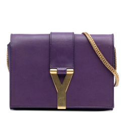 Saint Laurent B Saint Laurent Purple Dark Purple Calf Leather Mini Chyc Ligne Crossbody Italy