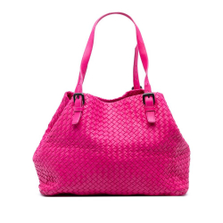 Bottega Veneta B Bottega Veneta Pink Hot Pink Nappa Leather Leather Large Nappa Intrecciato Cesta Tote Italy