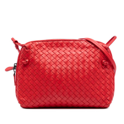 Bottega Veneta B Bottega Veneta Red Nappa Leather Leather Nappa Intrecciato Nodini Crossbody Italy