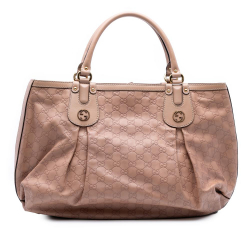 Gucci B Gucci Pink Calf Leather Large Guccissima Scarlett Tote Italy