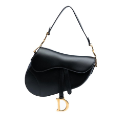 Christian Dior B Dior Black Calf Leather Mini Saddle Bag Italy