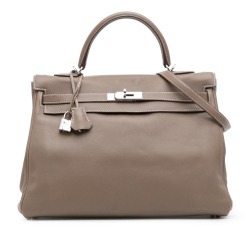 Hermès B Hermès Brown Taupe Calf Leather Swift Kelly II Retourne 35 France