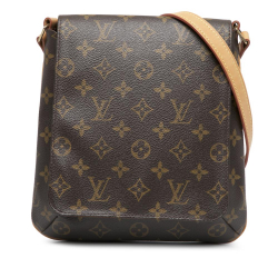 Louis Vuitton B Louis Vuitton Brown Monogram Canvas Fabric Monogram Musette Salsa PM Long Strap United States