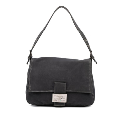 Fendi B Fendi Blue Navy Canvas Fabric FF Marble Mamma Forever Italy