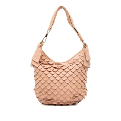 Saint Laurent B Saint Laurent Pink Salmon Calf Leather St Tropez Fish Scale Hobo Italy