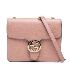 Gucci B Gucci Pink Calf Leather Small Dollar skin Interlocking G Crossbody Italy