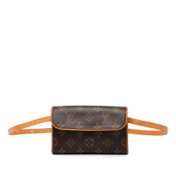 Louis Vuitton B Louis Vuitton Brown Monogram Canvas Fabric Monogram Pochette Florentine France