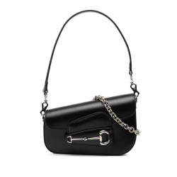 Gucci AB Gucci Brown Calf Leather Mini Asymmetric Horsebit 1955 Satchel Italy