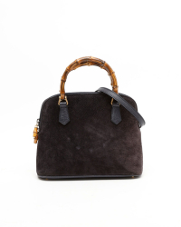 Gucci Suede Bamboo Handbag