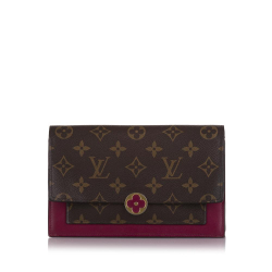 Louis Vuitton B Louis Vuitton Brown Monogram Canvas Canvas Monogram Flore Wallet On Chain France
