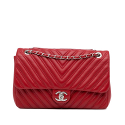 Chanel AB Chanel Red Lambskin Leather Leather Jumbo Classic Lambskin Double Flap Italy