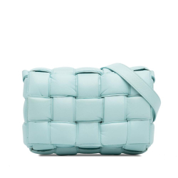 Bottega Veneta Blue Nappa Intrecciato Padded Cassette Crossbody Italy