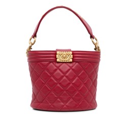 Chanel B Chanel Red Calf Leather skin Boy Bucket Bag France