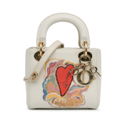 Christian Dior B Dior White Calf Leather DiorAmour Niki De Saint Phalle Mini skin Lady Dior Italy