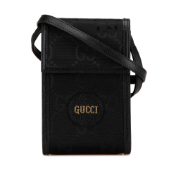 Gucci AB Gucci Black Nylon Fabric Off The Grid Mini GG Econyl Crossbody Italy