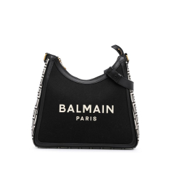 Balmain AB Balmain Black Canvas Fabric B-Army 26 Shoulder Bag Italy