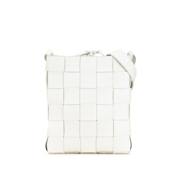 Bottega Veneta B Bottega Veneta White Nappa Leather Leather Nappa Intrecciato Cassette Messenger Italy