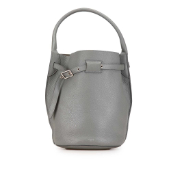Celine B Celine Brown Beige Calf Leather Big Bag Bucket Italy