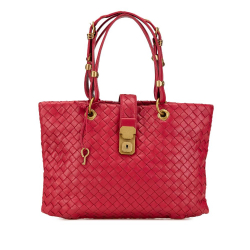 Bottega Veneta B Bottega Veneta Red Nappa Leather Leather Small Nappa Intrecciato Capri Italy
